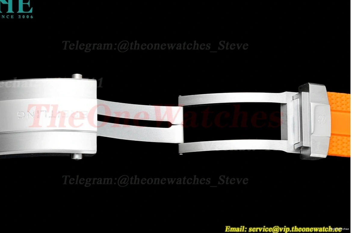 Rubber Colorful Orange A2824 Dial on TF SS RU Superocean 42mm Strap 0324